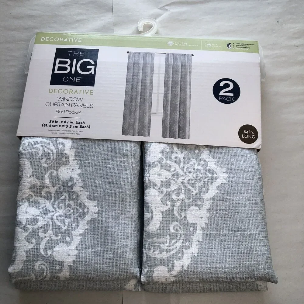 The Big One Paisley Scroll Window Curtain Panel Pack Of 2 Size 36”x 84